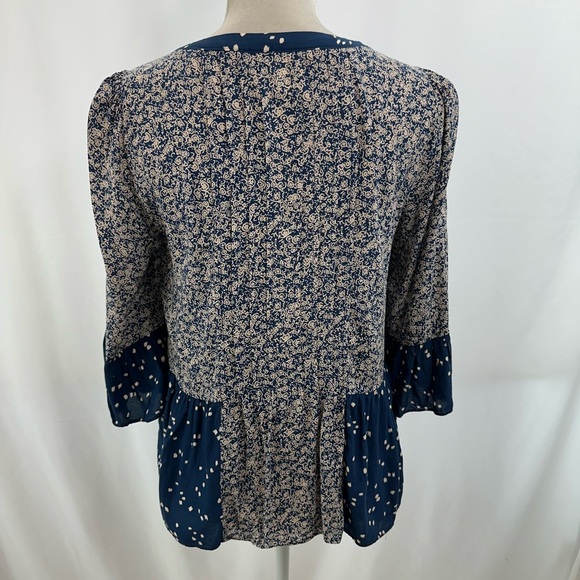 NWOT Anthropologie Maeve Hiver Blue 3/4 Sleeve Boho Peasant Blouse Size 4 - Picture 4 of 13